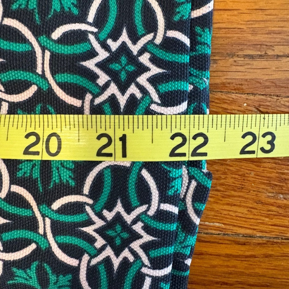 J. Crew Pencil Skirt Sz 00 Green Navy Pink Lattice Medallion Knee Length Lined - Picture 7 of 7